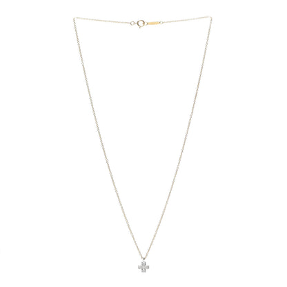 Tiffany 18K Yellow Gold Platinum Diamond Cruciform Cross Pendant Necklace 3 of 5