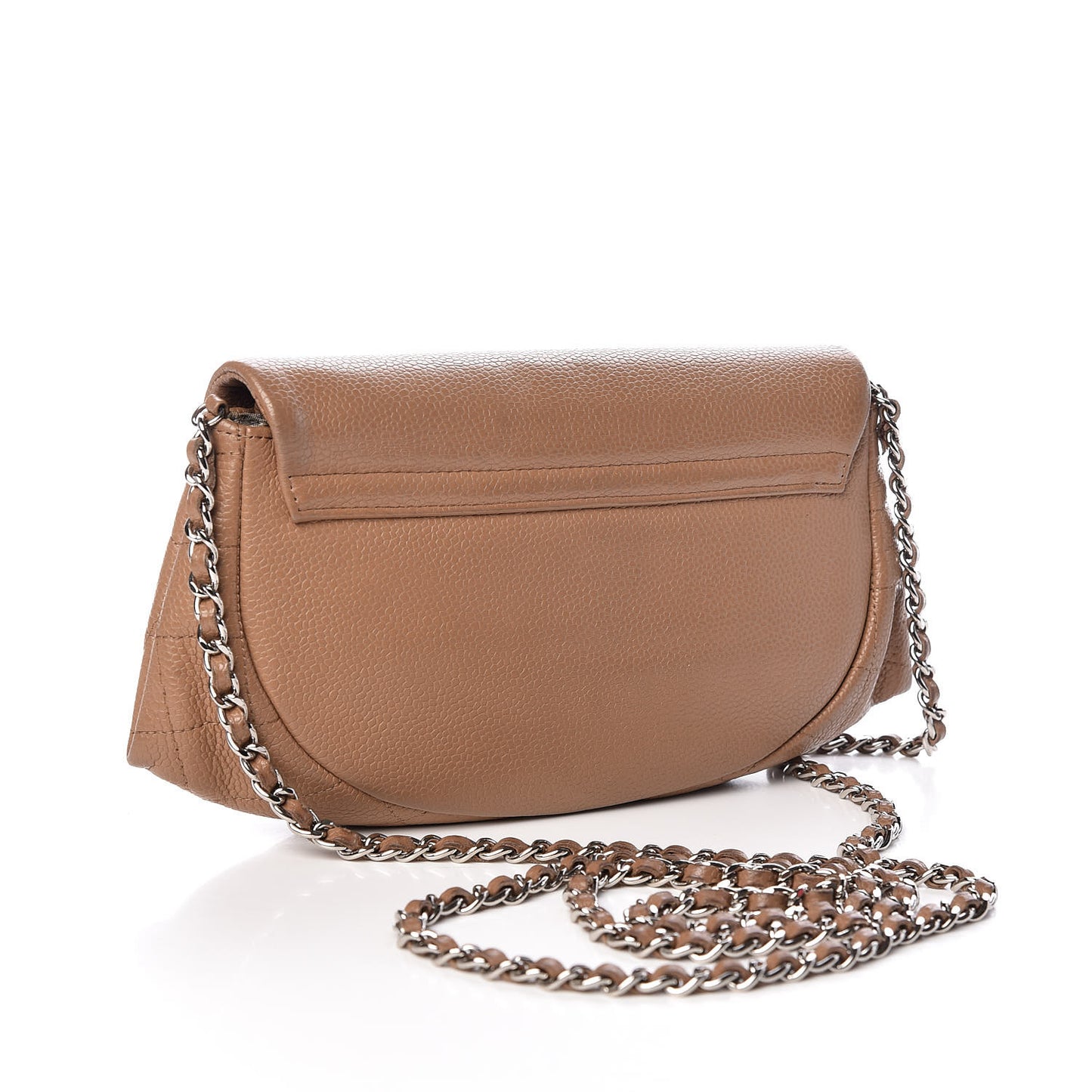 Caviar Half Moon Wallet On Chain WOC Dark Beige