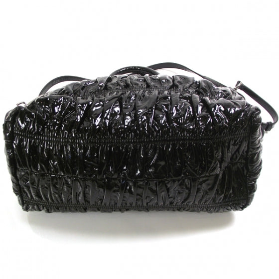 Vernice Gaufre Tote Black