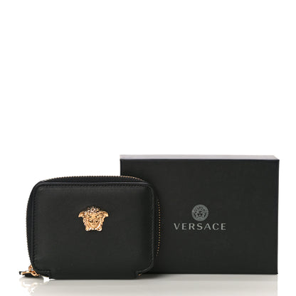 Versace Calfskin Medusa Compact Zip Around Wallet Black 10 of 10