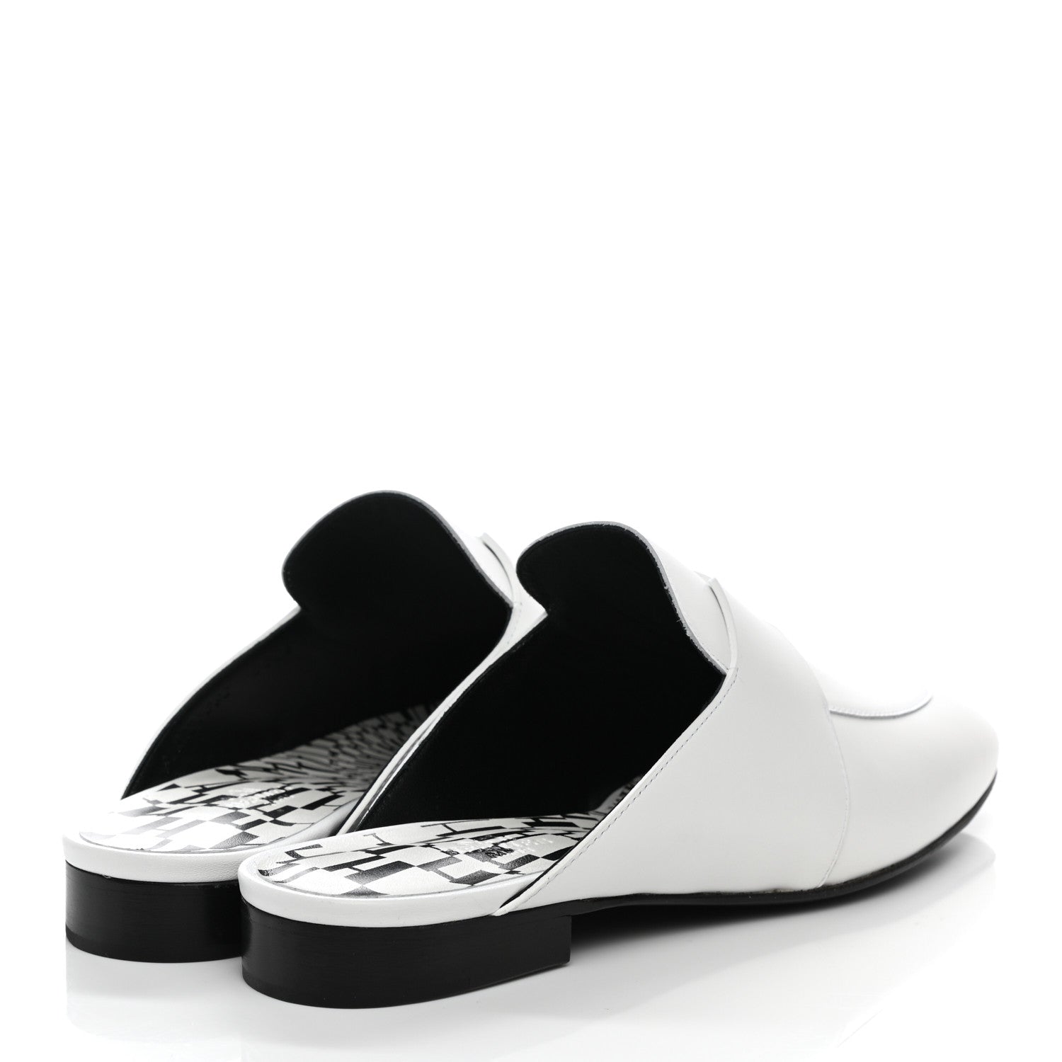 Hermes Calfskin Womens Op'H Catena Mules 37 White 4 of 9