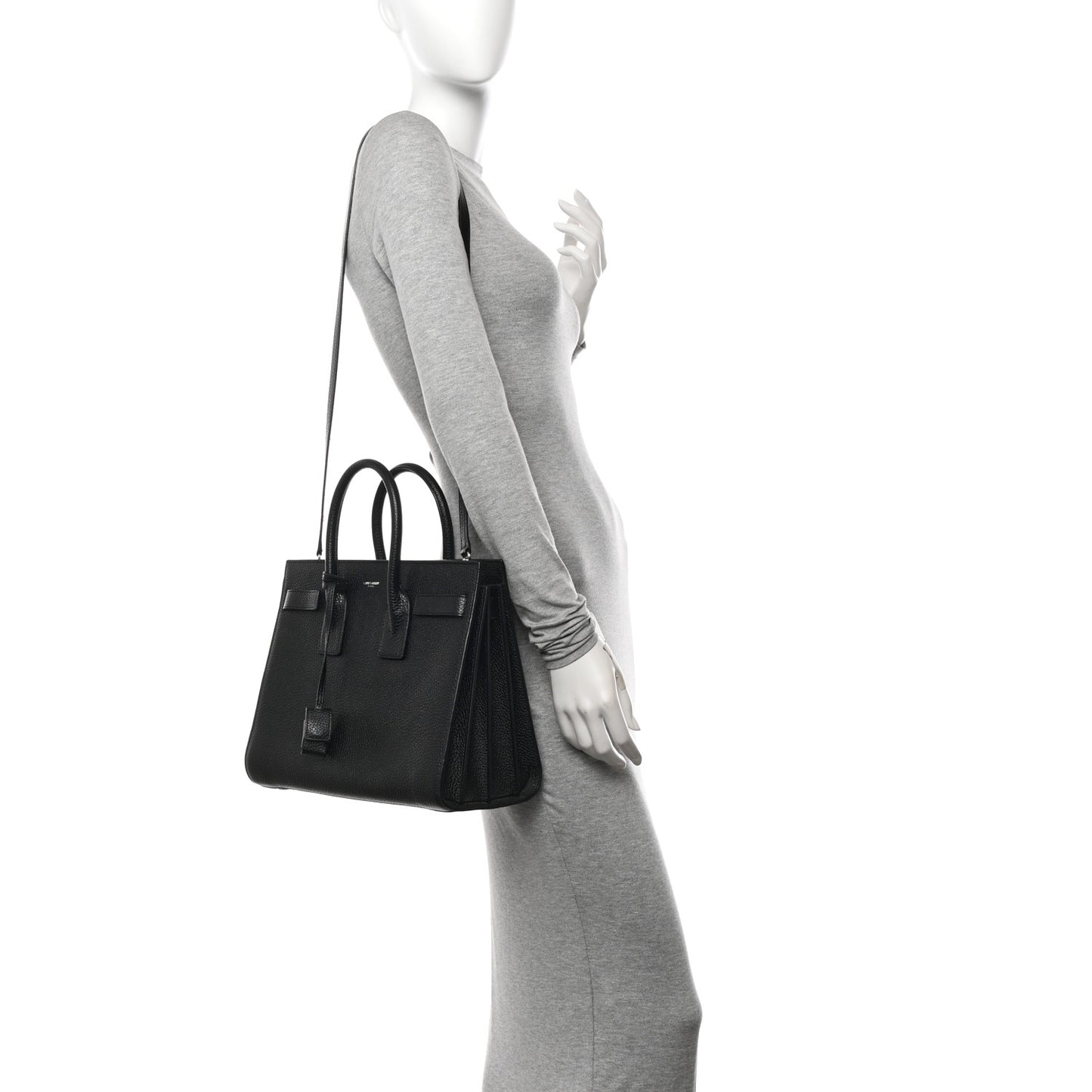 Grained Calfskin Small Sac De Jour Black