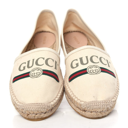 Gucci Canvas Logo Espadrilles 40.5 Greggio White 5 of 11