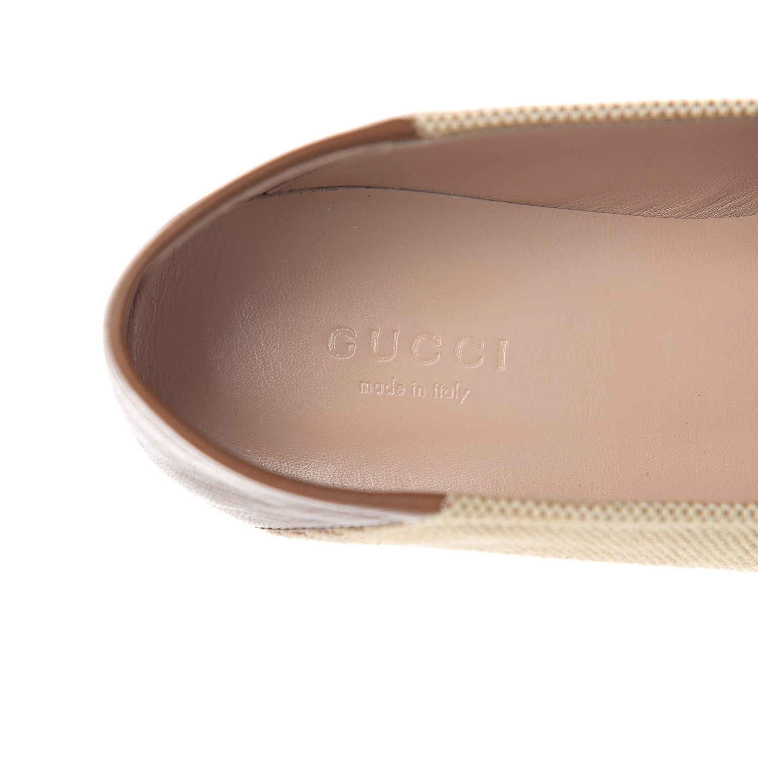 Gucci Canvas Malaga Kid Web Womens Horsebit Brixton Loafers 36.5 Sand Light Cuir 7 of 9