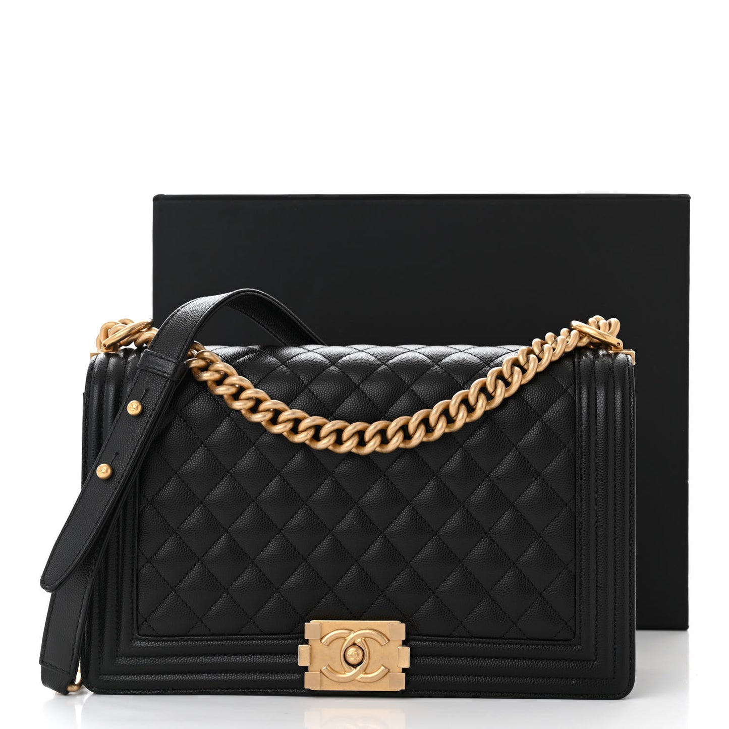 Caviar Quilted New Medium Boy Flap Black