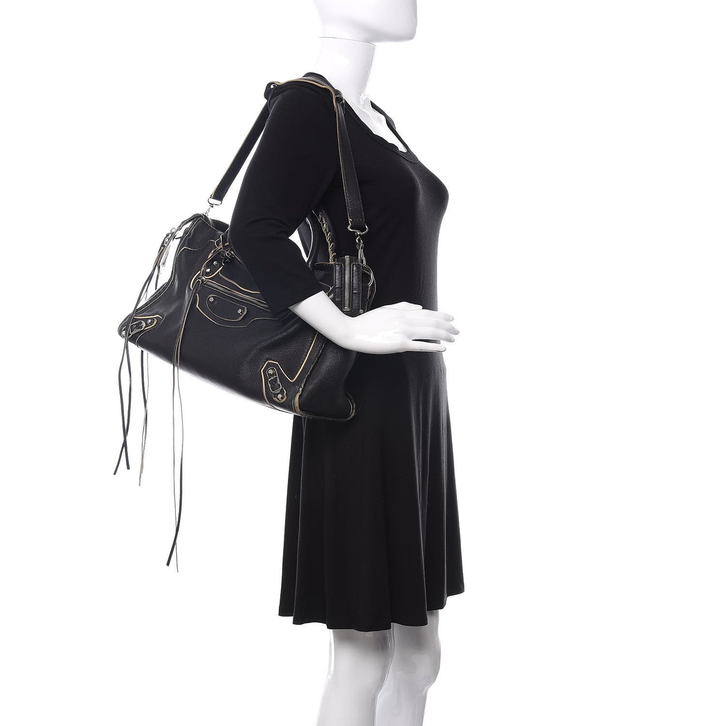 Supple Grained Calfskin Classic Silver Hardware Highlight City Black