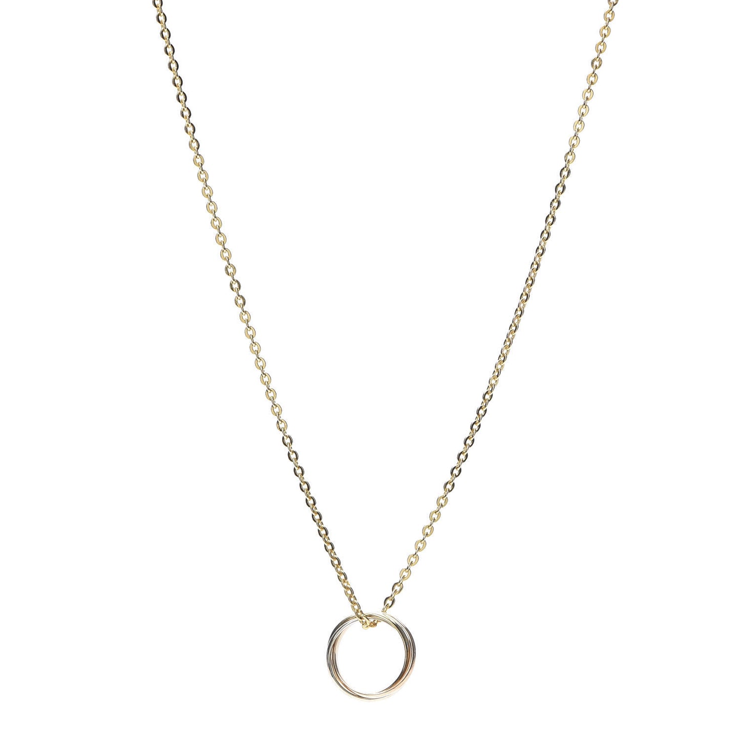 18K Pink Yellow White Gold Baby Trinity Pendant Necklace