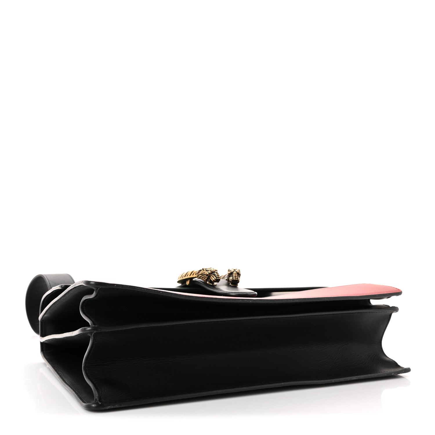 Gucci Moon Calfskin Web Large Dionysus Bamboo Top Handle Bag Black Bright Evergreen Hibiscus Red 4 of 10