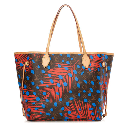 Louis Vuitton Monogram Jungle Dots Neo Neverfull MM Coquelicot Denim 1 of 9