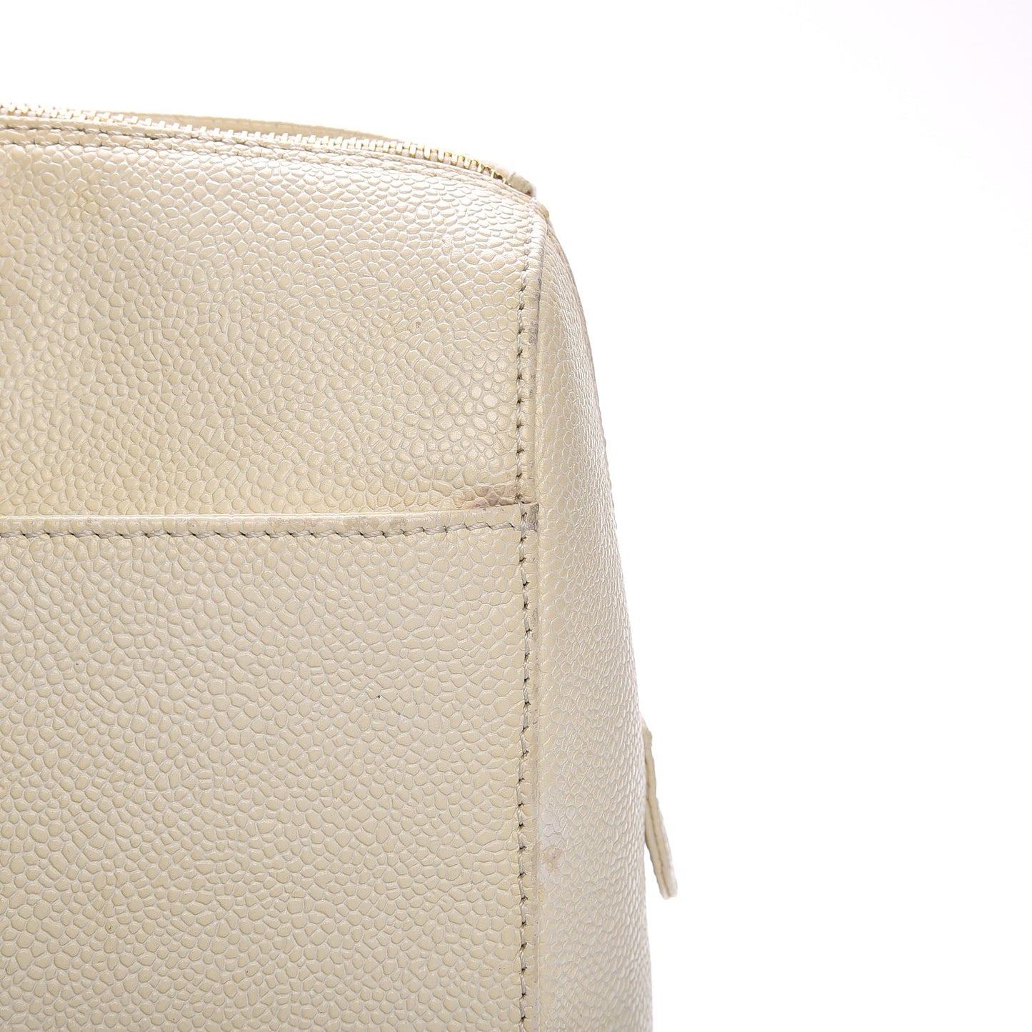 Caviar Large CC Shoulder Bag Ivory