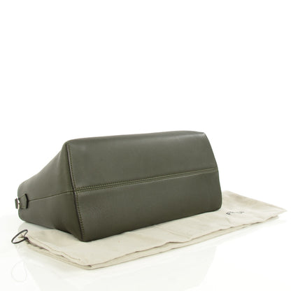 Fendi Vitello Dolce Croc Tail Large By The Way Boston Bag Verde Prato Black 3 of 9