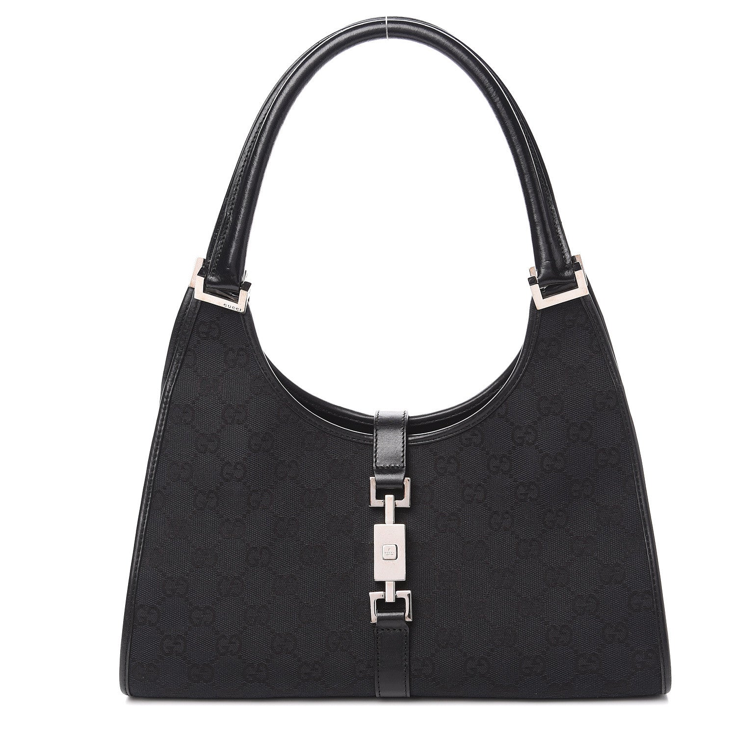 Gucci Monogram Bardot Shoulder Bag Black 1 of 14
