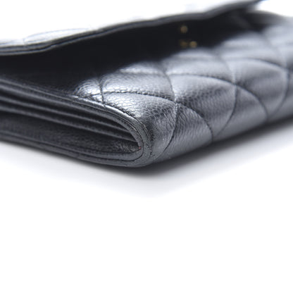Chanel Caviar Quilted Large Gusset Flap Wallet Black 9 of 11