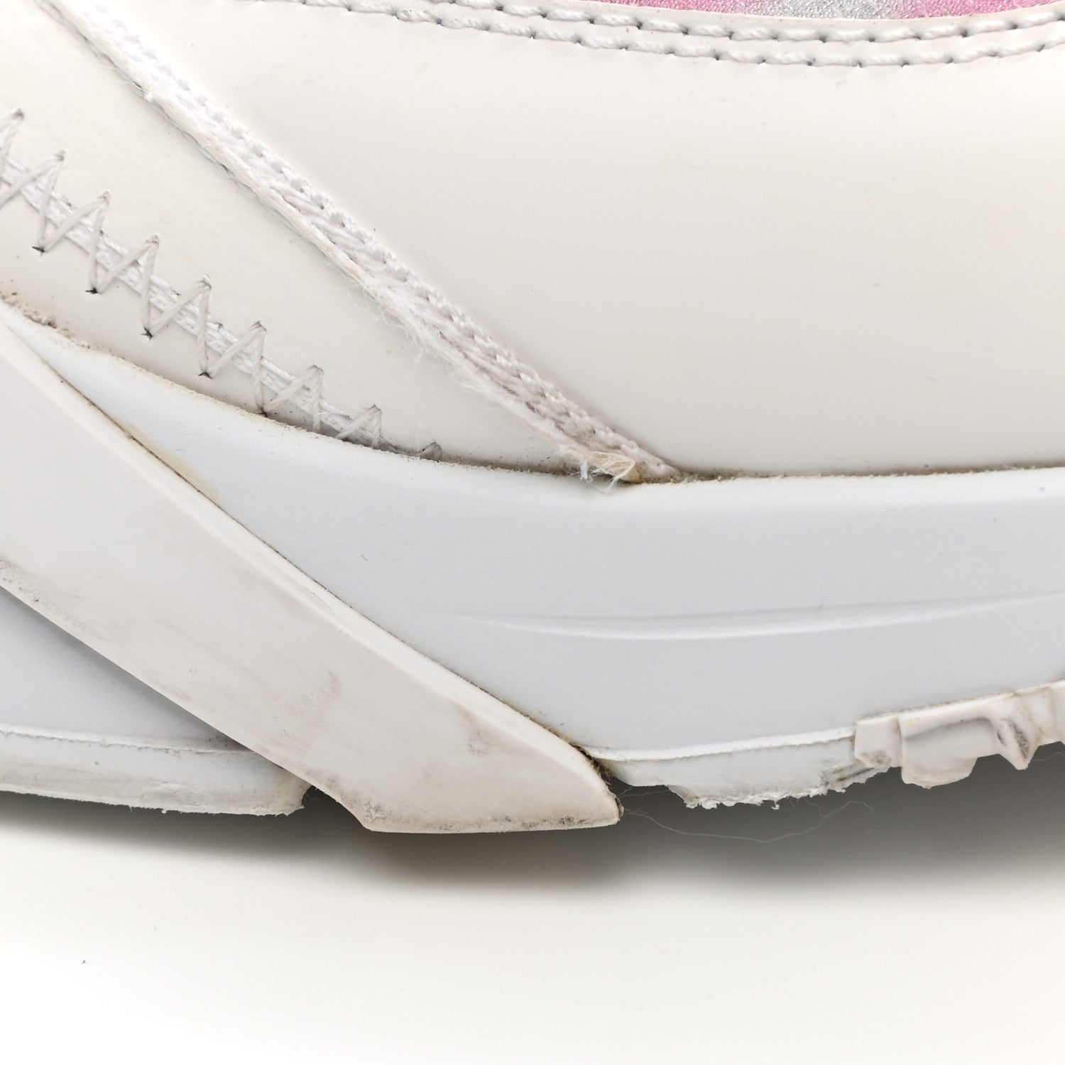 Fendi X SARAH COLEMAN Nylon Suede Lycra FF Vertigo Fendi Flow Low Top Sneakers 38 Transparent Rosa White 10 of 13