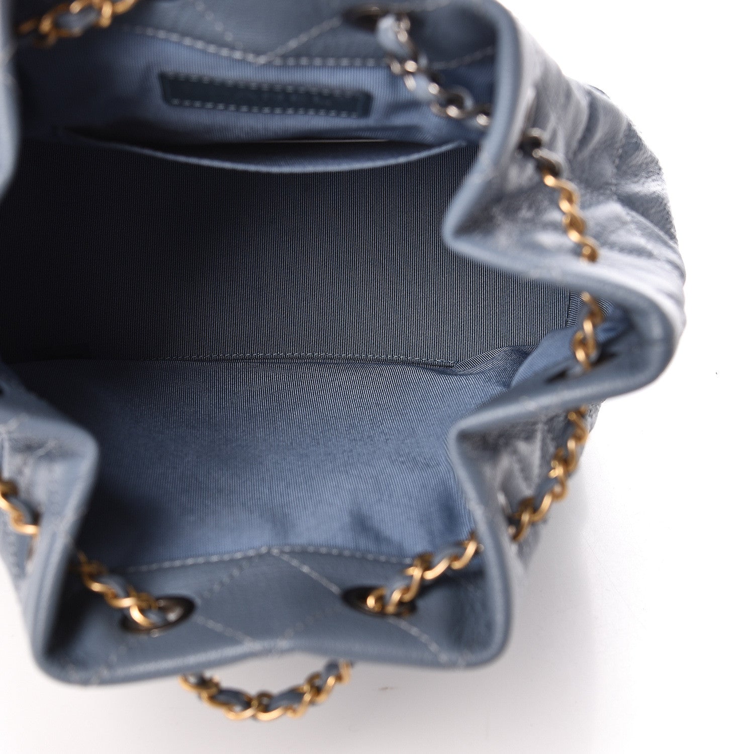 Chanel Patent Goatskin Quilted Small Gabrielle Backpack Blue 5 of 12