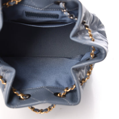 Chanel Patent Goatskin Quilted Small Gabrielle Backpack Blue 5 of 12
