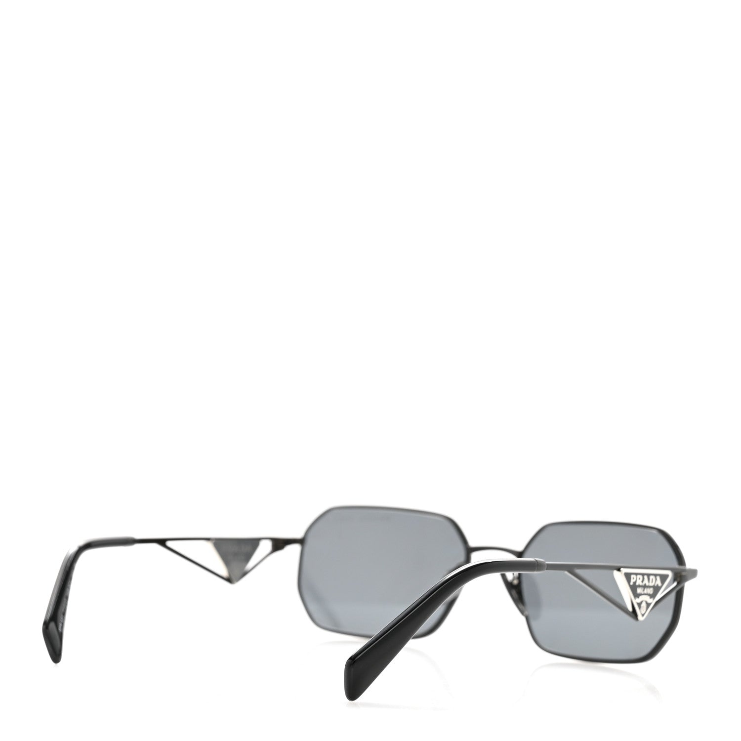 Prada Metal Symbole Triangle Logo Sunglasses SPR A51 Black 4 of 8