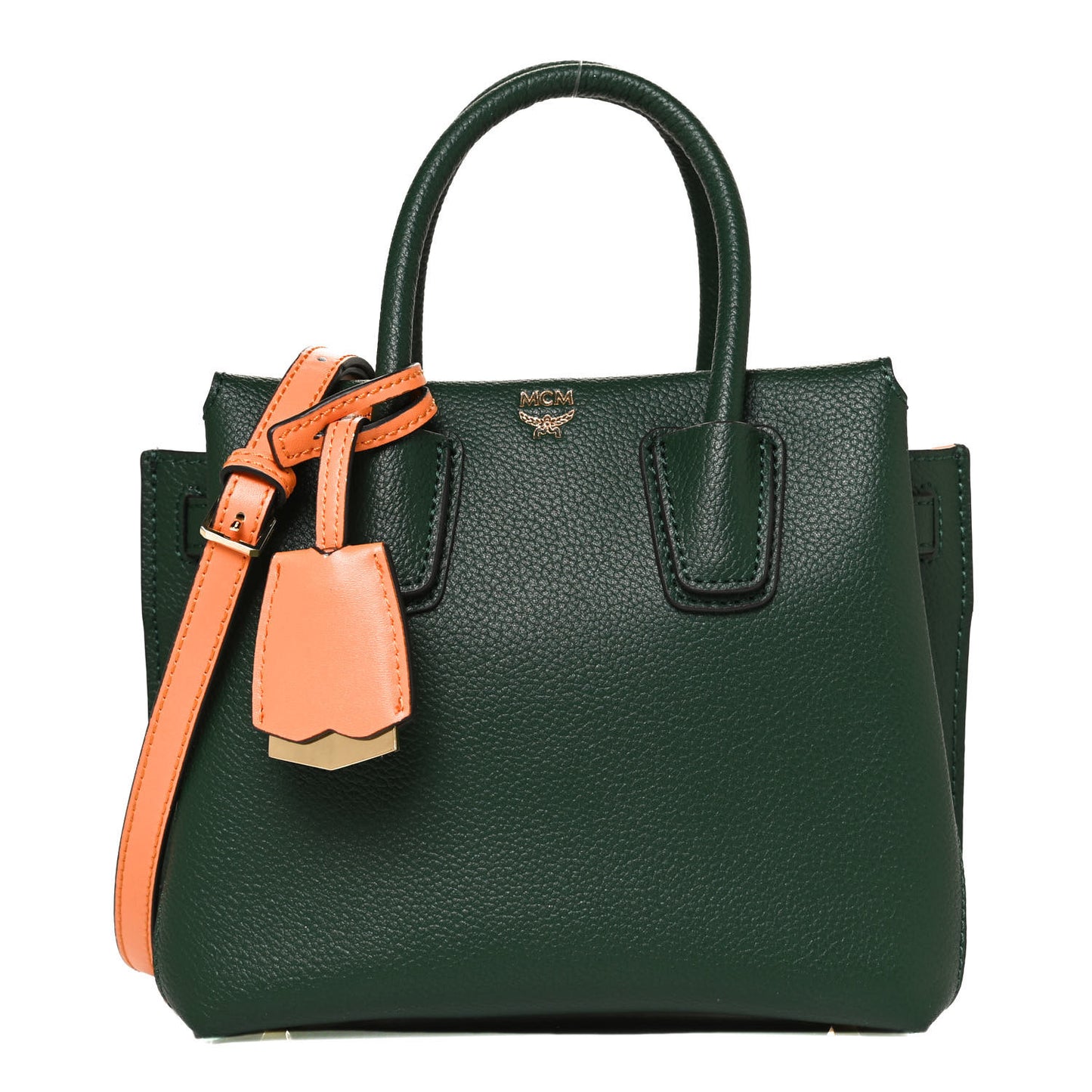 Grained Calfskin Mini Milla Tote Green