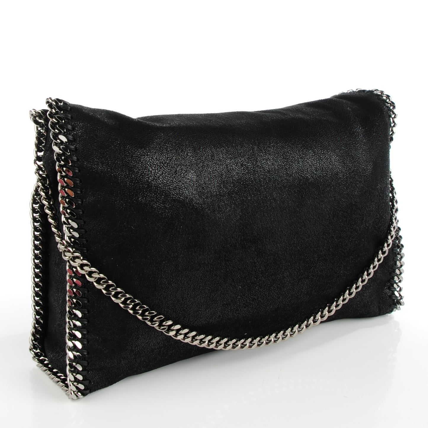 Shaggy Deer Fold Over Falabella Tote Black