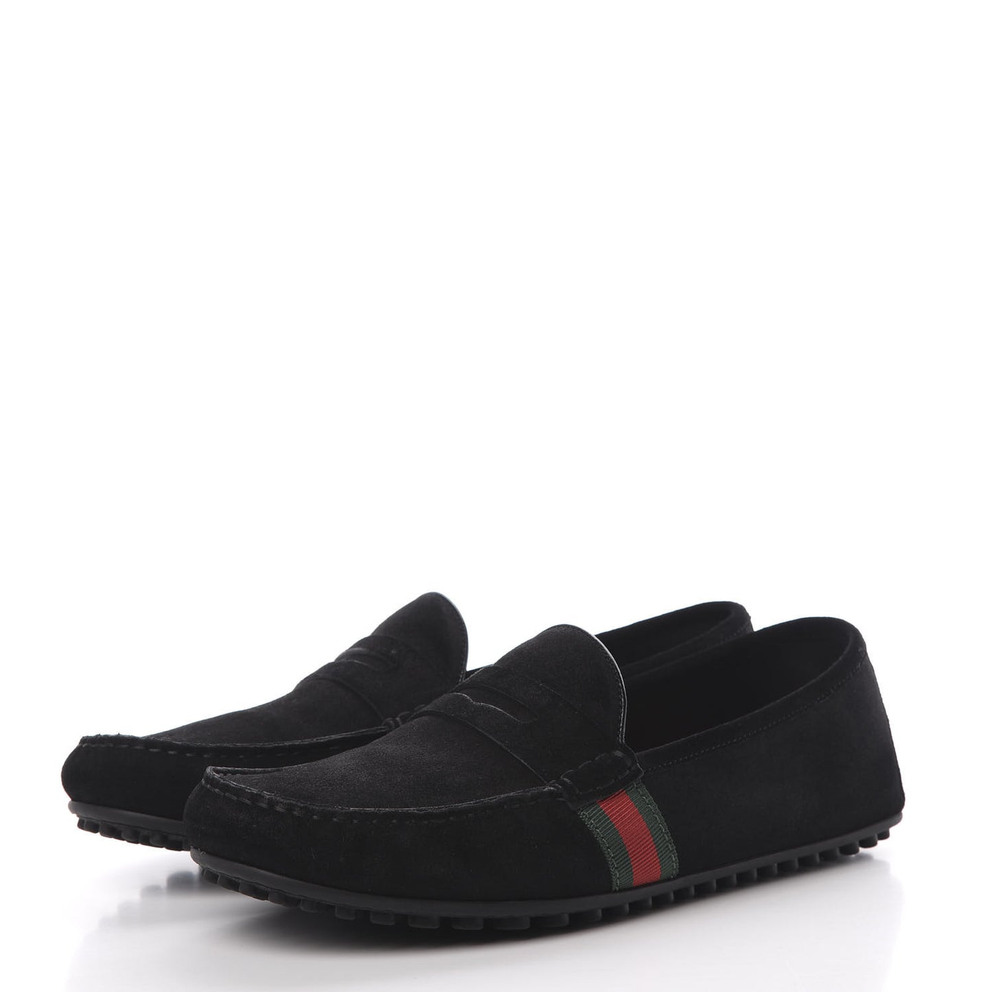 Suede Web Mens Kanye Driver Loafers 10.5 Black