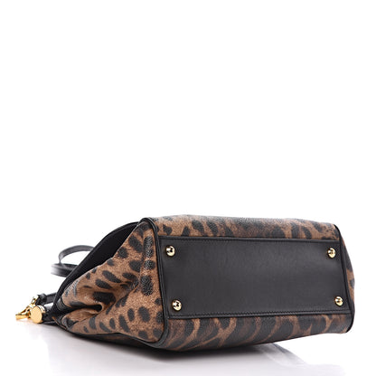 Dolce & Gabbana Dauphine Leopard Print Small Miss Sicily Satchel Black 4 of 17