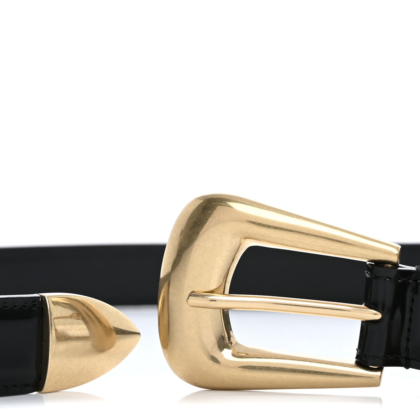 Brushed Calfskin Folk Buckle Belt 70 Black