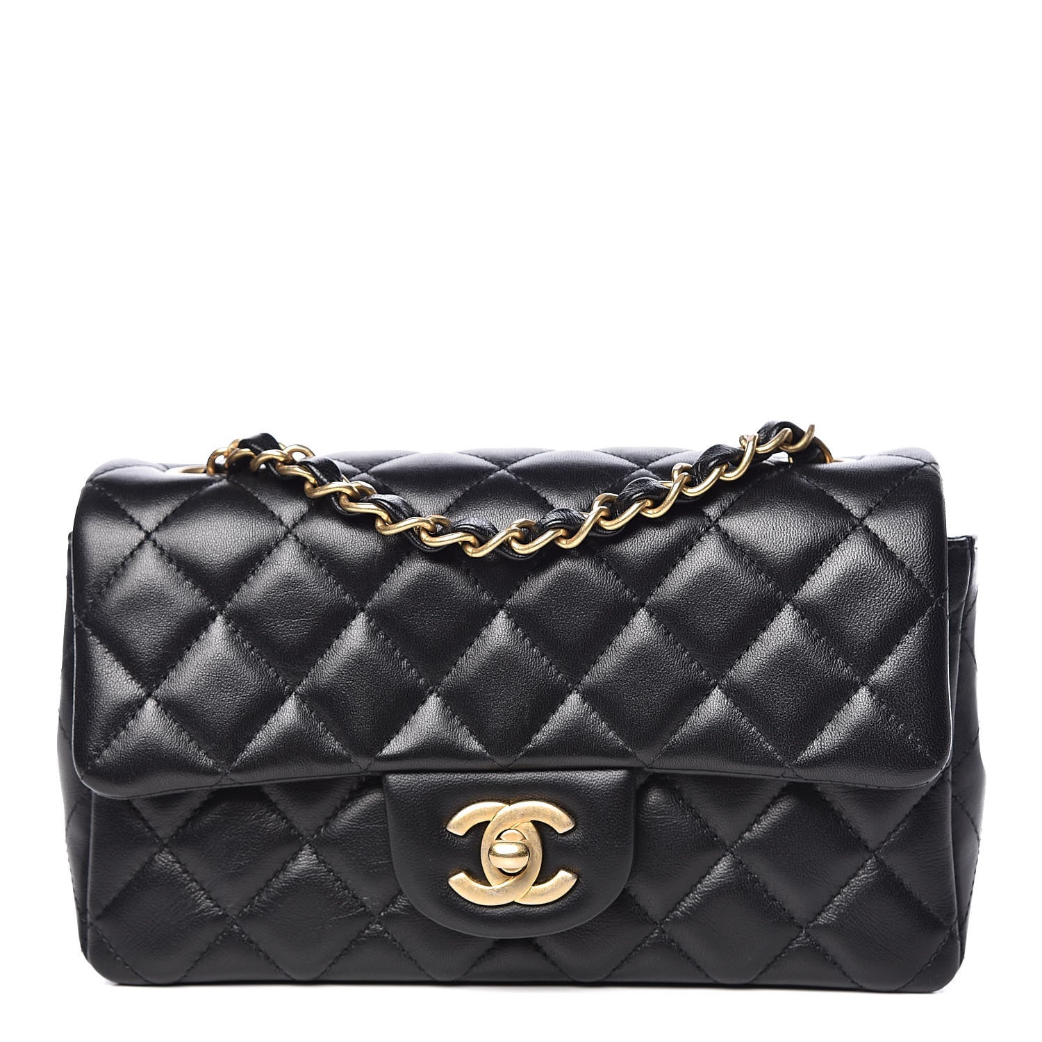 Chanel Lambskin Quilted Mini Rectangular Flap Black 1 of 10