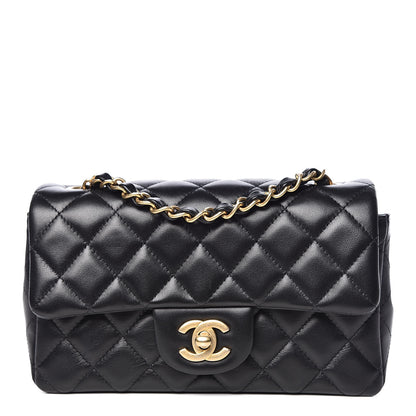 Chanel Lambskin Quilted Mini Rectangular Flap Black 1 of 10