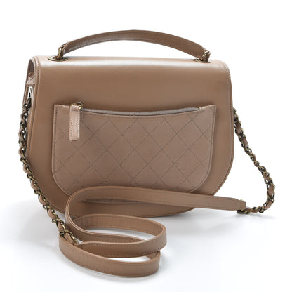 Chanel Shiny Calfskin Goatskin Quilted Medium Coco Curve Messenger Flap Beige 2 of 14