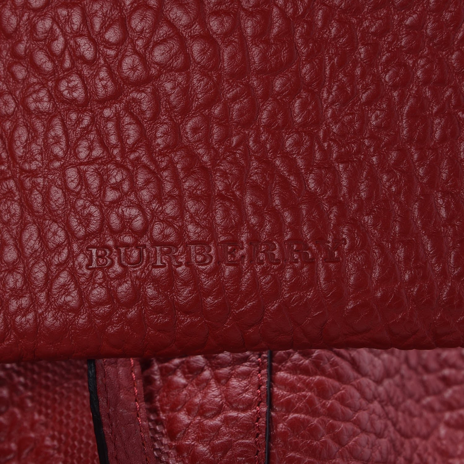 Burberry Signature Grain Calfskin Check Embossed Small Canterbury Tote Red 7 of 8