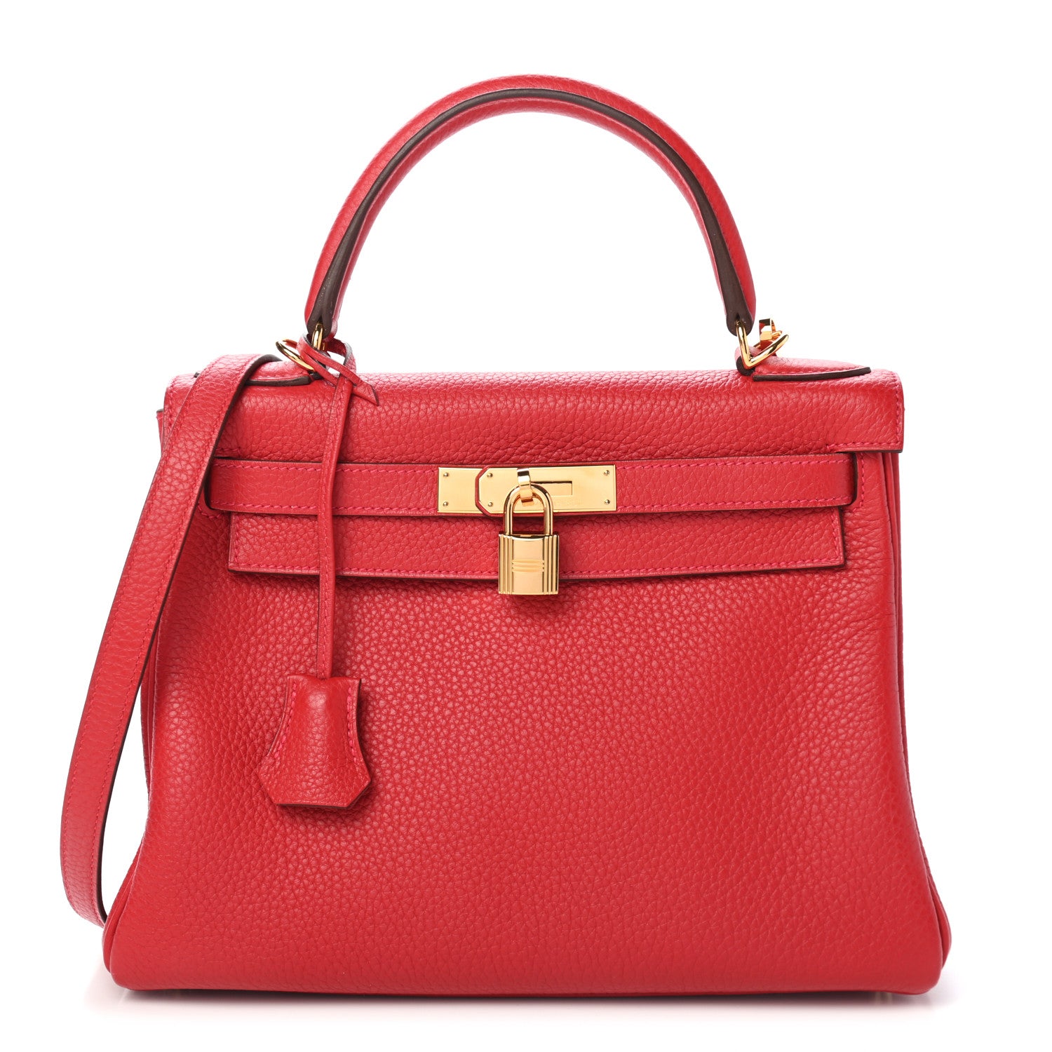 Hermes Taurillon Clemence Kelly Retourne 28 Rouge Casaque 1 of 10
