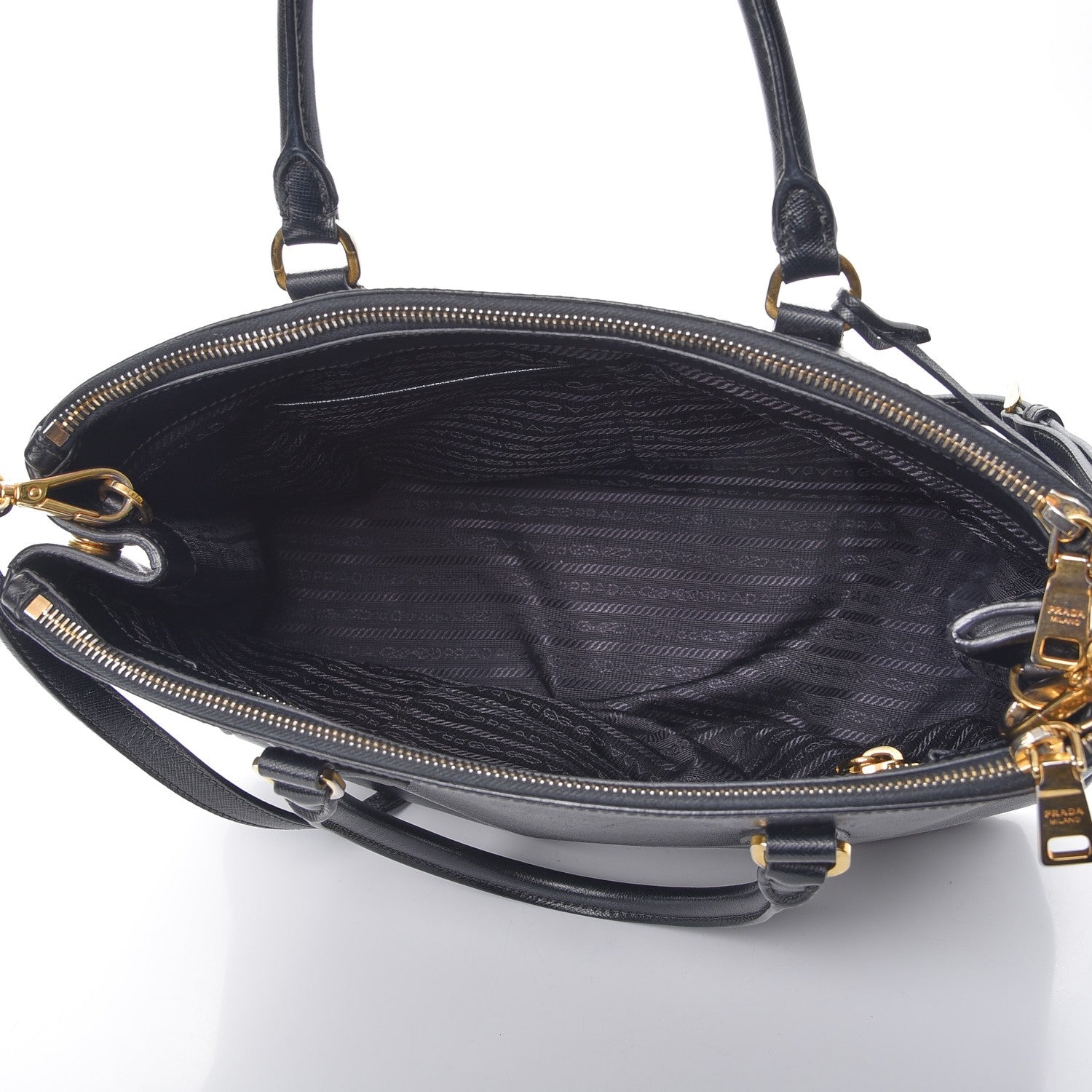 Prada Saffiano Medium Galleria Double Zip Tote Black 6 of 10