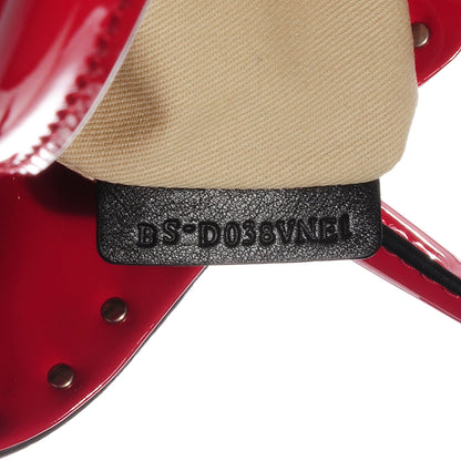 Valentino Garavani Patent Rockstud Dome Satchel Red 6 of 7
