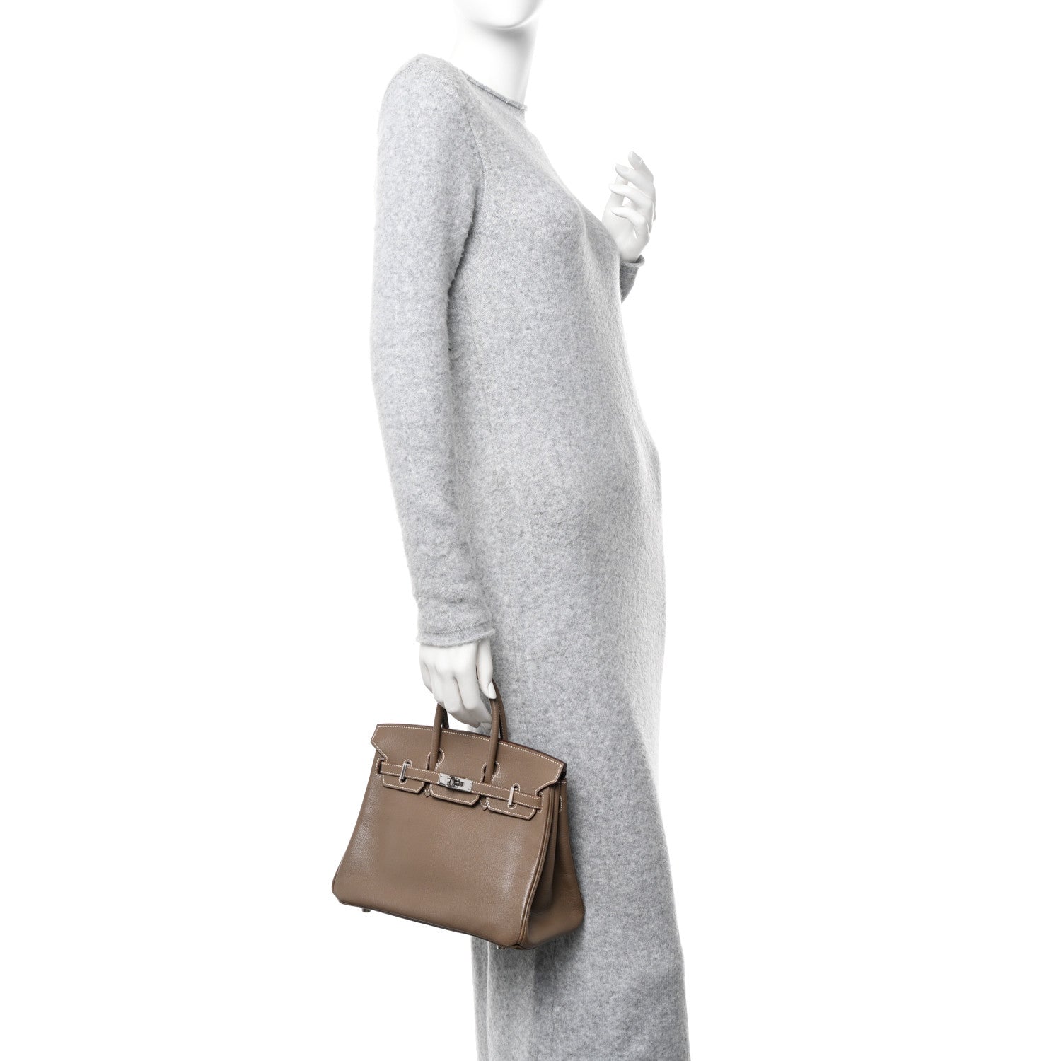 Hermes Chevre Mysore Birkin 25 Etoupe 2 of 10