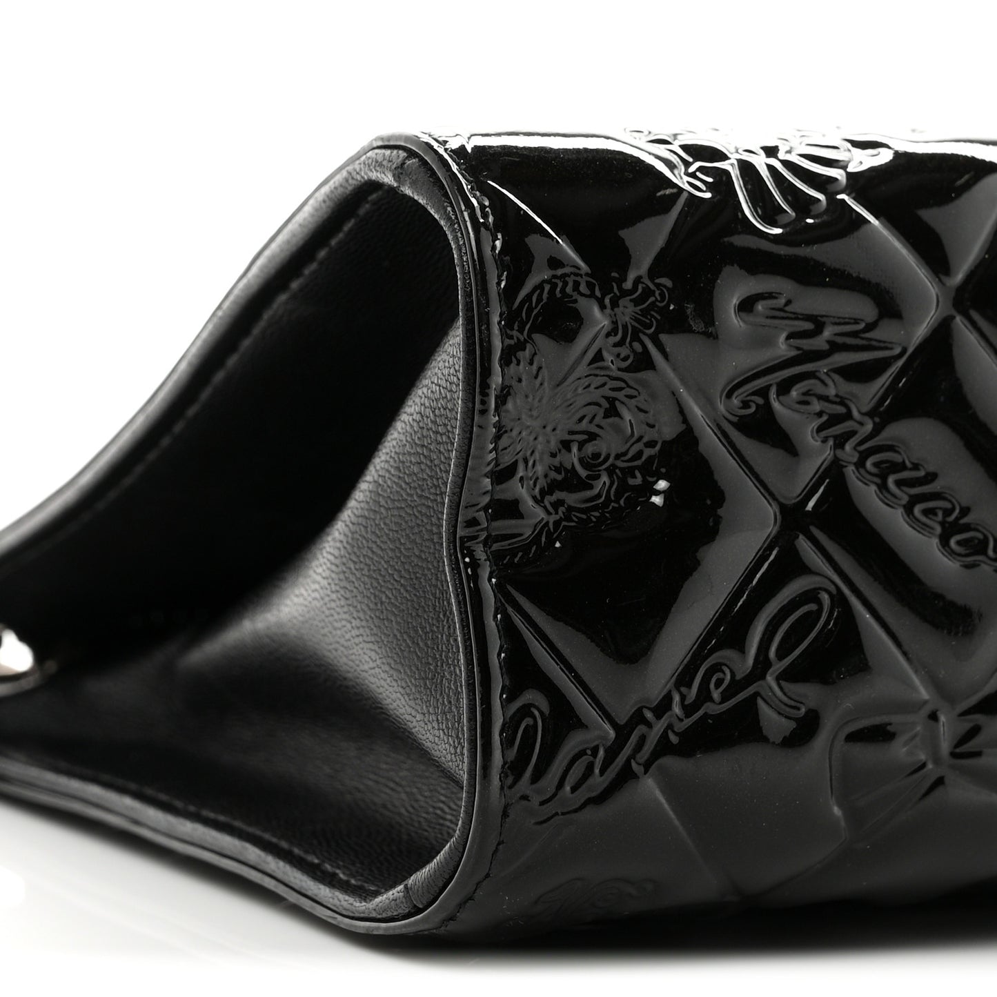 Patent Calfskin Lucky Symbols Pochette Black
