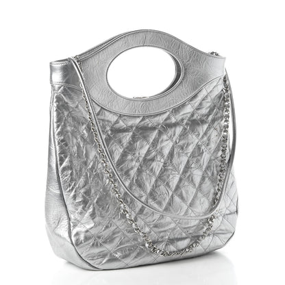 Chanel Metallic Crumpled Calfskin Small 31 Shopping Bag Silver 3 of 10
