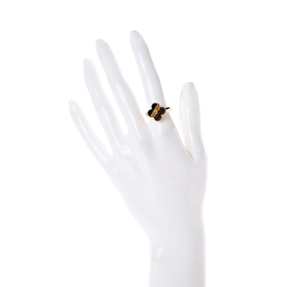 Van Cleef & Arpels 18K Yellow Gold Diamond Tiger's Eye Vintage Alhambra Ring 52 6 2 of 5