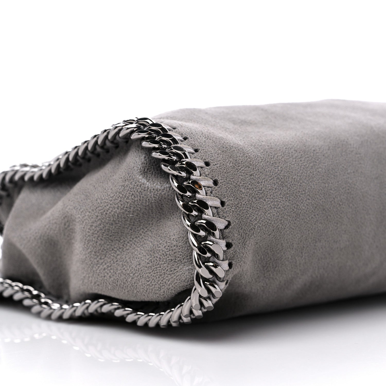 Stella McCartney Shaggy Deer Mini Falabella Fold Over Tote Light Grey 8 of 9