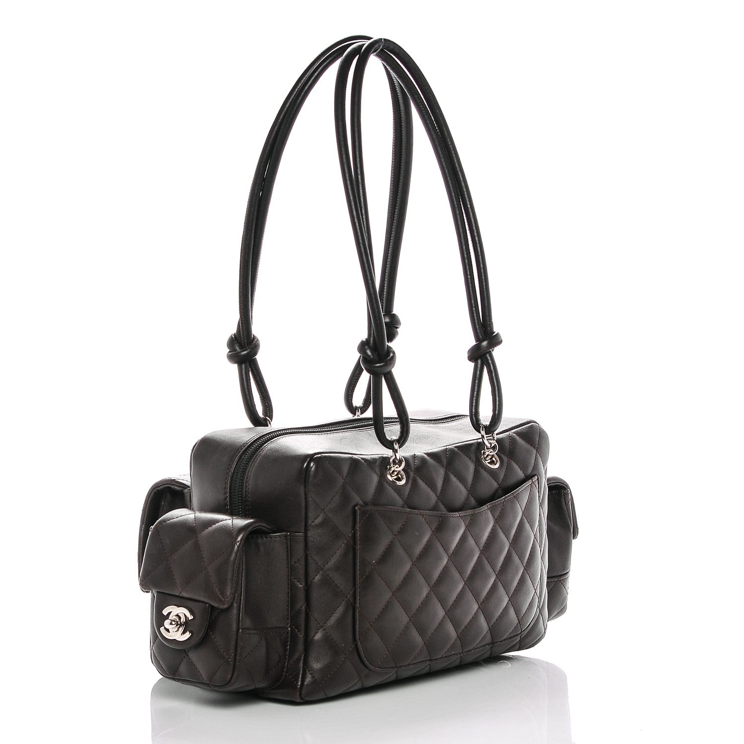 Chanel Calfskin Quilted Small Cambon Multipocket Reporter Dark Brown 3 of 8