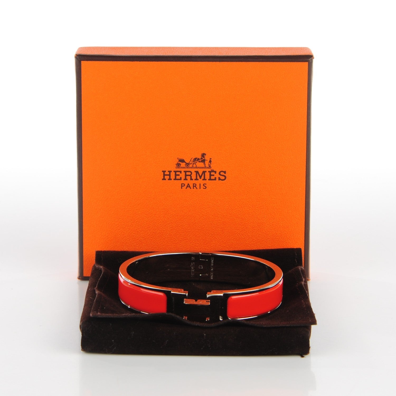 Hermes Enamel Narrow Clic Clac H Bracelet PM Orange Fruite 6 of 6