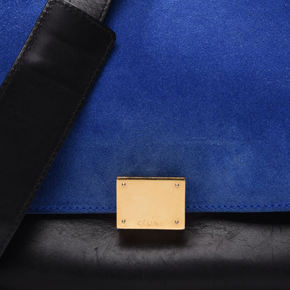 Celine Smooth Calfskin Suede Medium Tri-Color Trapeze Royal Blue 13 of 13