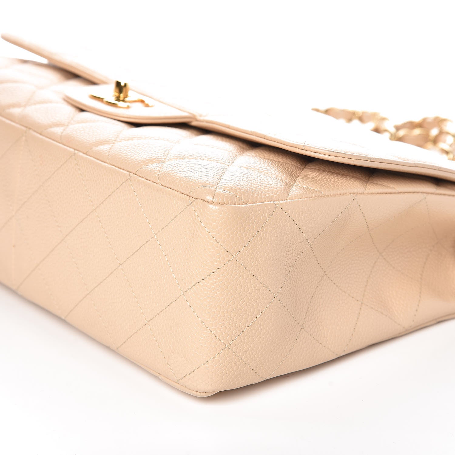 Chanel Caviar Quilted Jumbo Single Flap Beige Clair 6 of 9