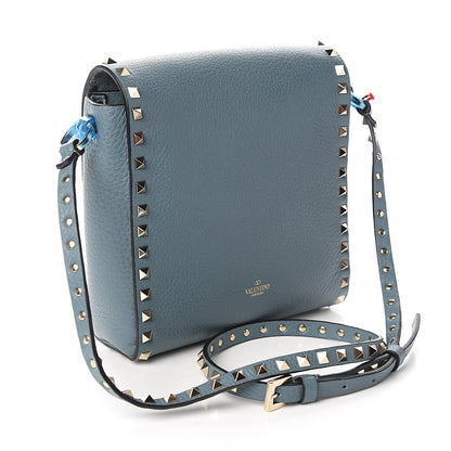 Valentino Garavani Pebbled Calfskin Rockstud Flip Lock Flap Messenger Bag Amadeus 2 of 8