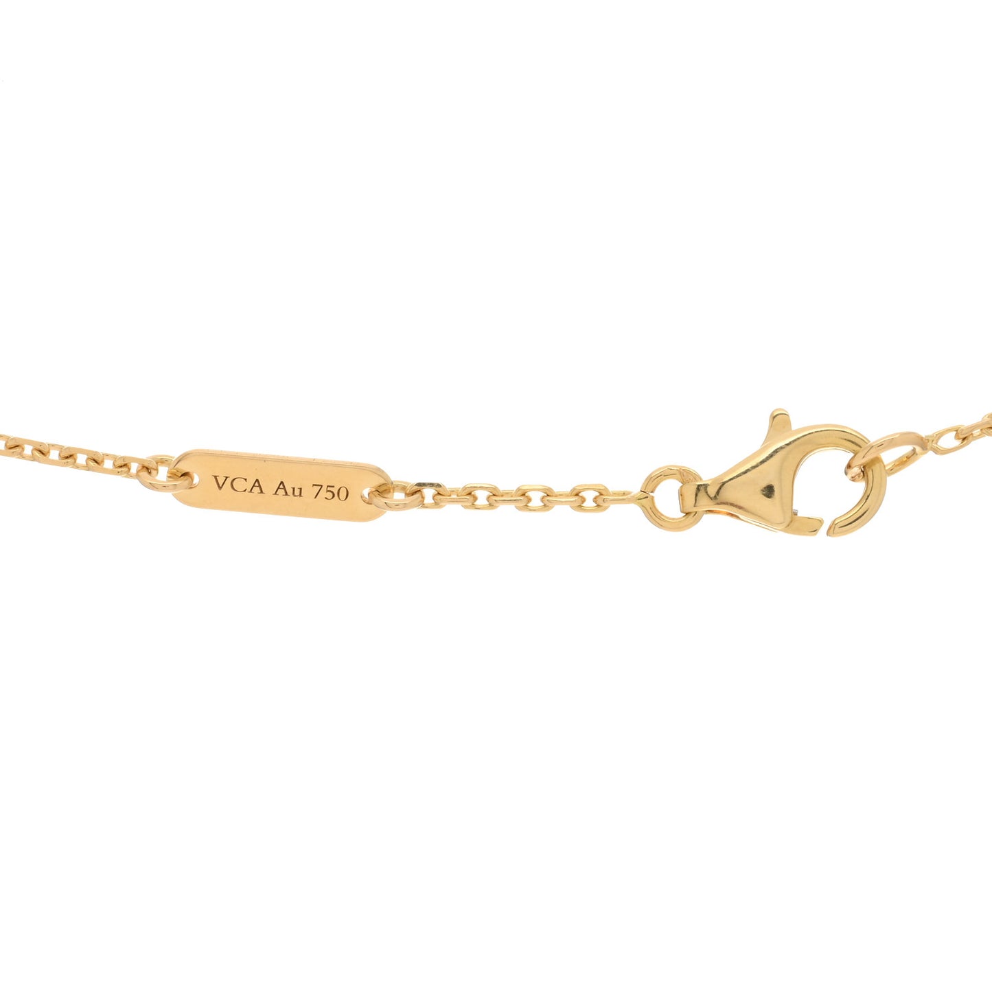18K Yellow Gold Black Onyx Vintage Alhambra Pendant Necklace