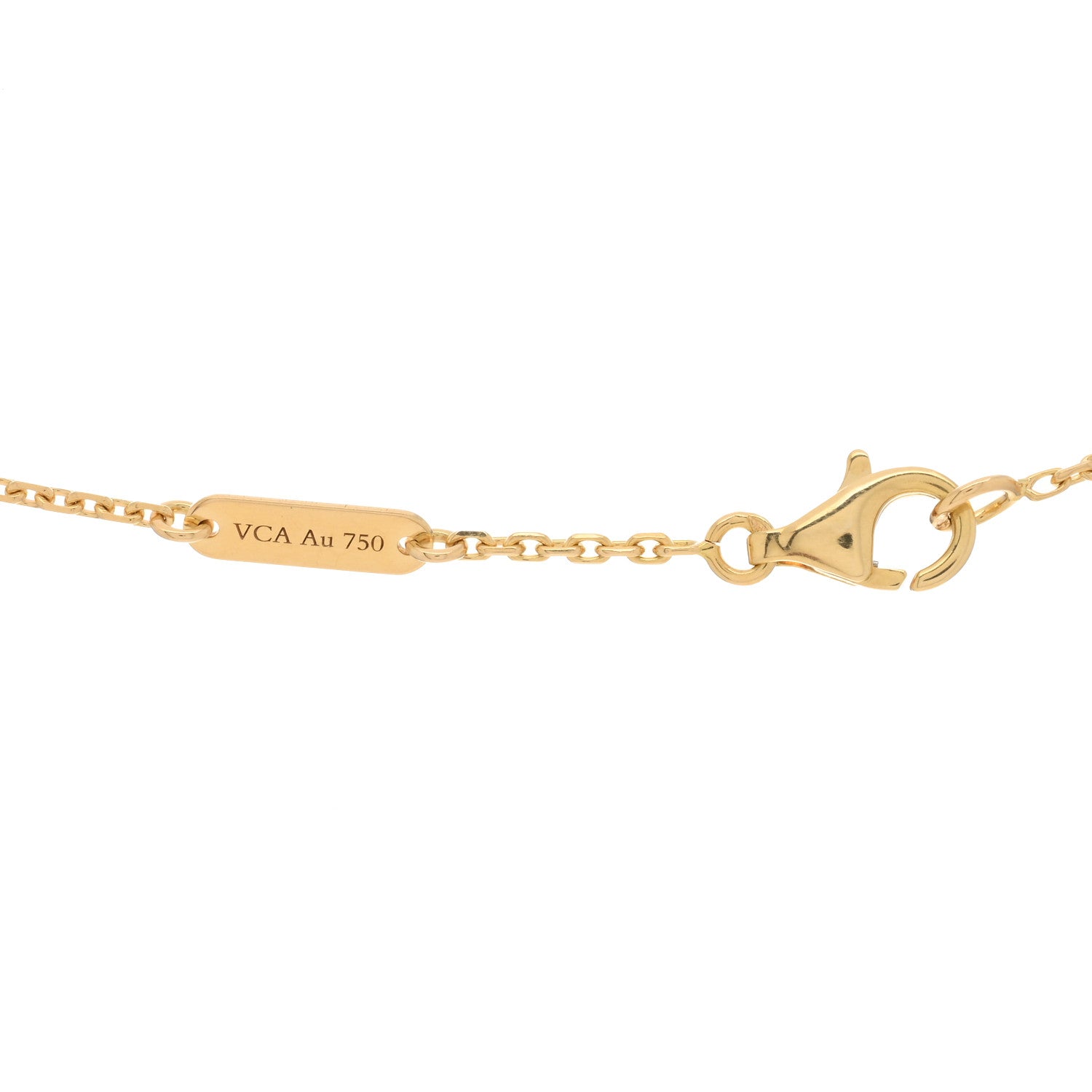Van Cleef & Arpels 18K Yellow Gold Black Onyx Vintage Alhambra Pendant Necklace 3 of 4