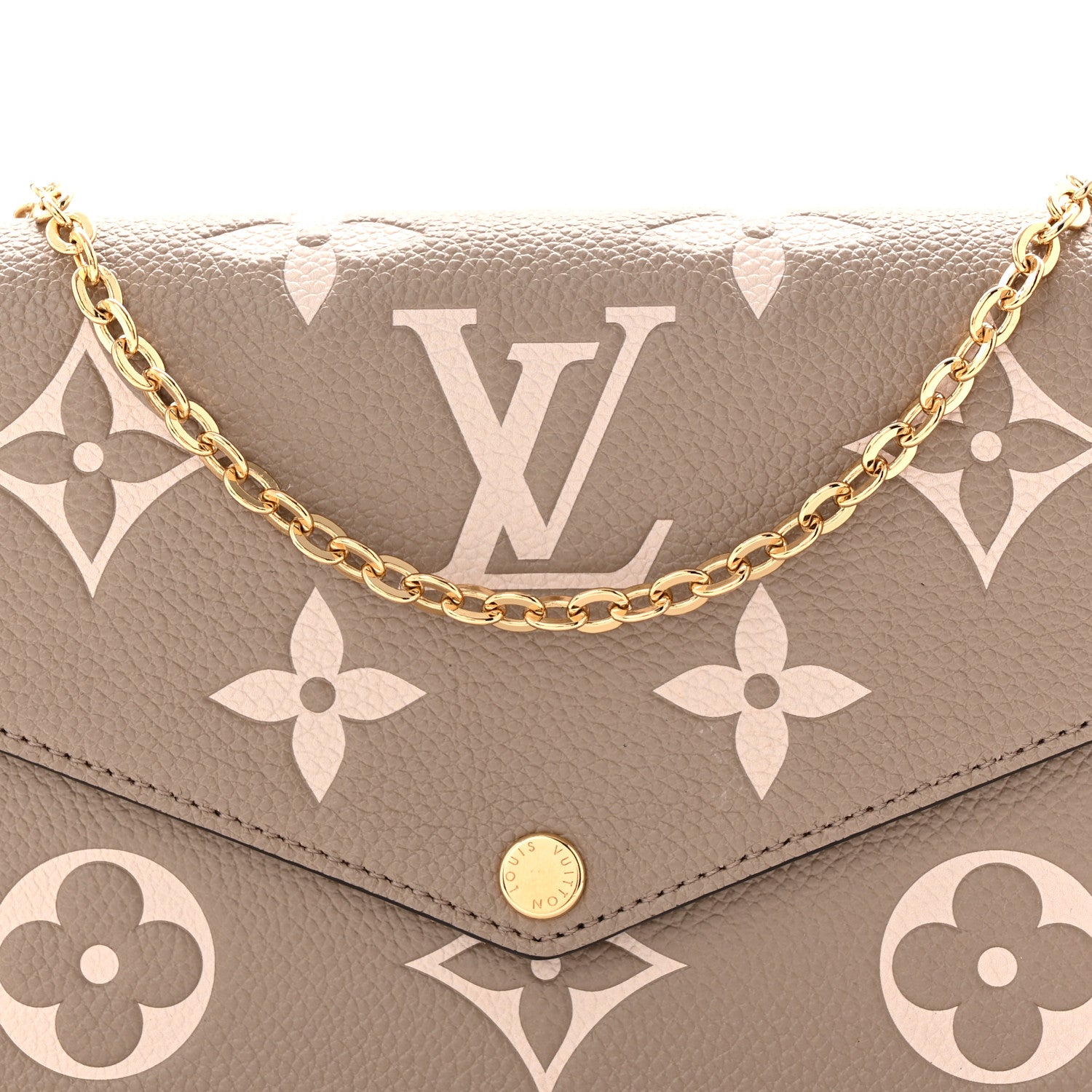Louis Vuitton Empreinte Monogram Giant Felicie Pochette Tourterelle Creme 8 of 10