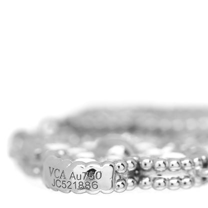 Van Cleef & Arpels 18K White Gold Diamond 5 Motifs Vintage Alhambra Bracelet 3 of 5