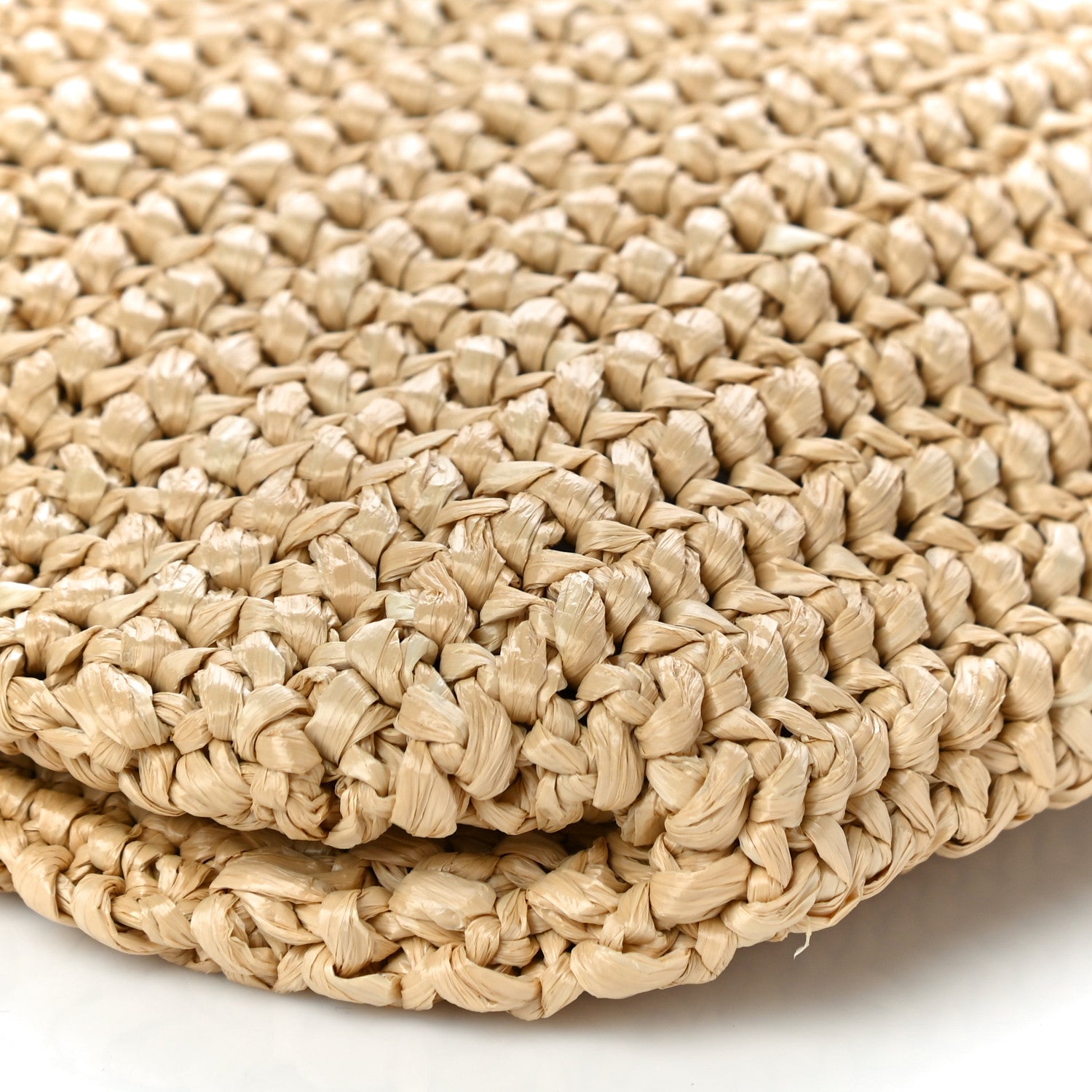 Prada Yarn Raffia Effect Crochet Embroidered Small Logo Tote Naturale 9 of 9