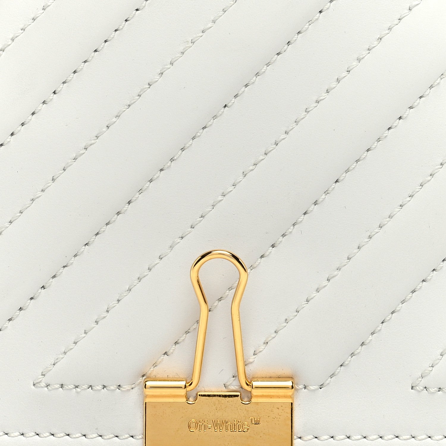 Off-White Calfskin Padded Diag Baby Binder Flap Bag White 7 of 9