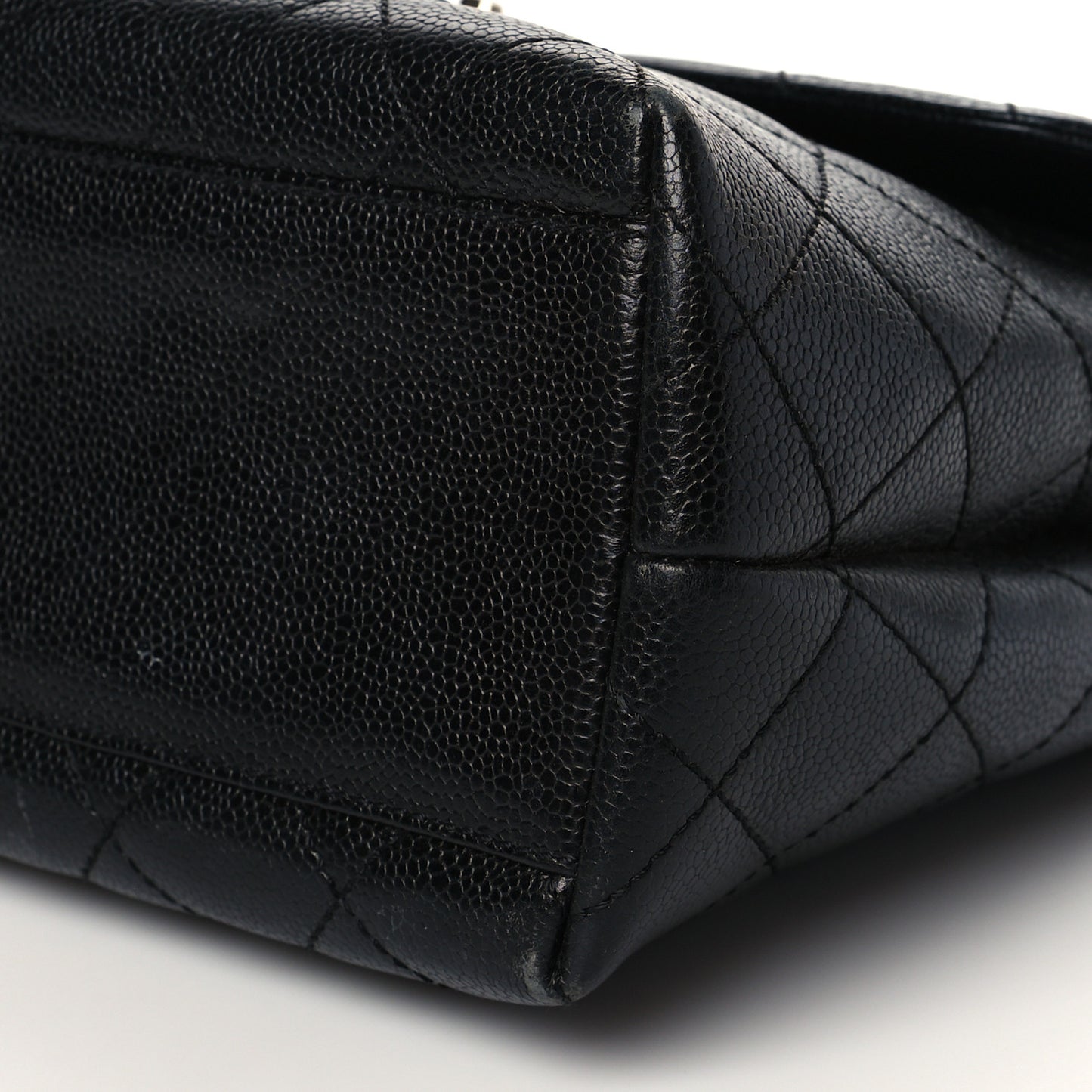 Caviar Quilted Jumbo Kelly Flap Black